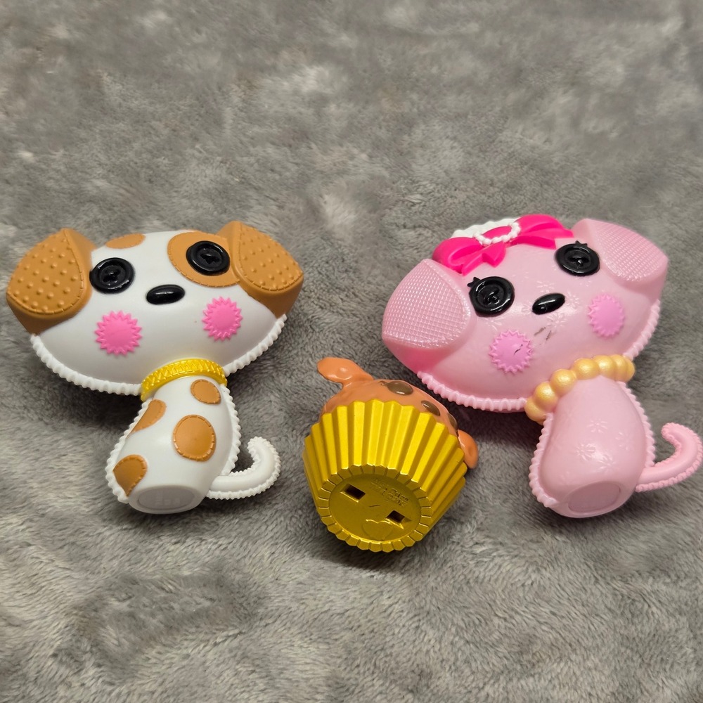 Lalaloopsy Pet Dogs & Num Noms Cupcake Toy Lot MGA 2011 2016 Pink White Brown